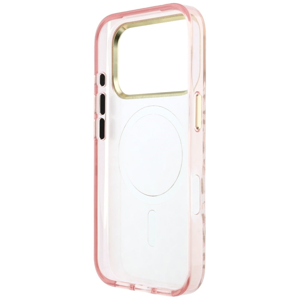 Guess iPhone 17 Pro/iPhone 18 Pro Cover Leopard Glitter Lyserød