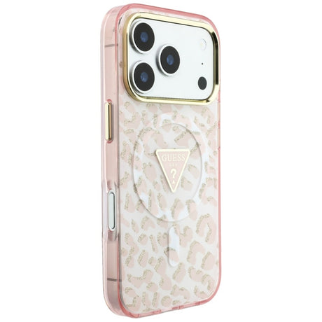 Guess iPhone 17 Pro Max/iPhone 18 Pro Max Cover Leopard Glitter Lyserød