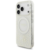Guess iPhone 17 Pro/iPhone 18 Pro Cover Electroplated Flowers Pearl Strap Hvid