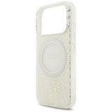 Guess iPhone 17 Pro/iPhone 18 Pro Cover Electroplated Flowers Pearl Strap Hvid