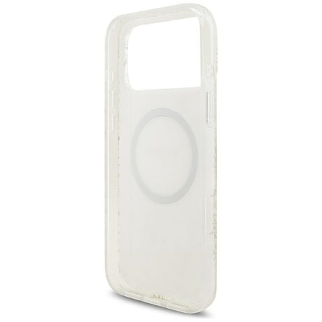 Guess iPhone 17 Pro Max/iPhone 18 Pro Max Cover Electroplated Flowers Pearl Strap Hvid