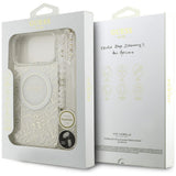 Guess iPhone 17 Pro Max/iPhone 18 Pro Max Cover Electroplated Flowers Pearl Strap Hvid