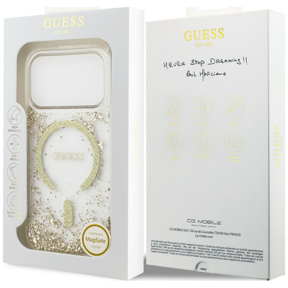 Guess iPhone 17 Pro/iPhone 18 Pro Cover Resin Glitter Guld
