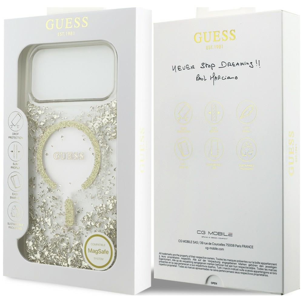 Guess iPhone 17 Pro Max/iPhone 18 Pro Max Cover Resin Glitter Guld