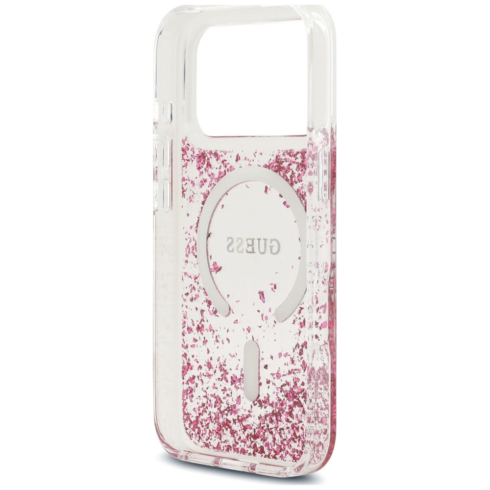 Guess iPhone 17 Pro/iPhone 18 Pro Cover Resin Glitter Lyserød