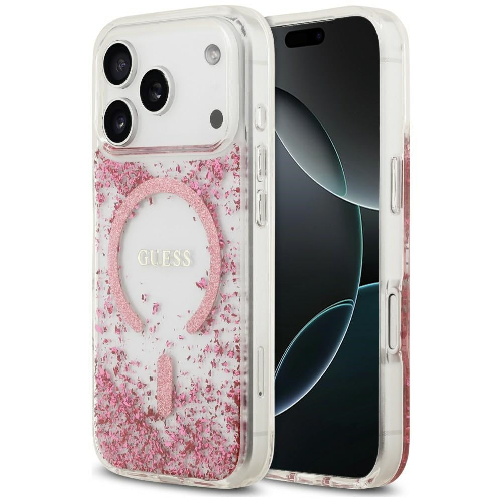 Guess iPhone 17 Pro Max/iPhone 18 Pro Max Cover Resin Glitter Lyserød