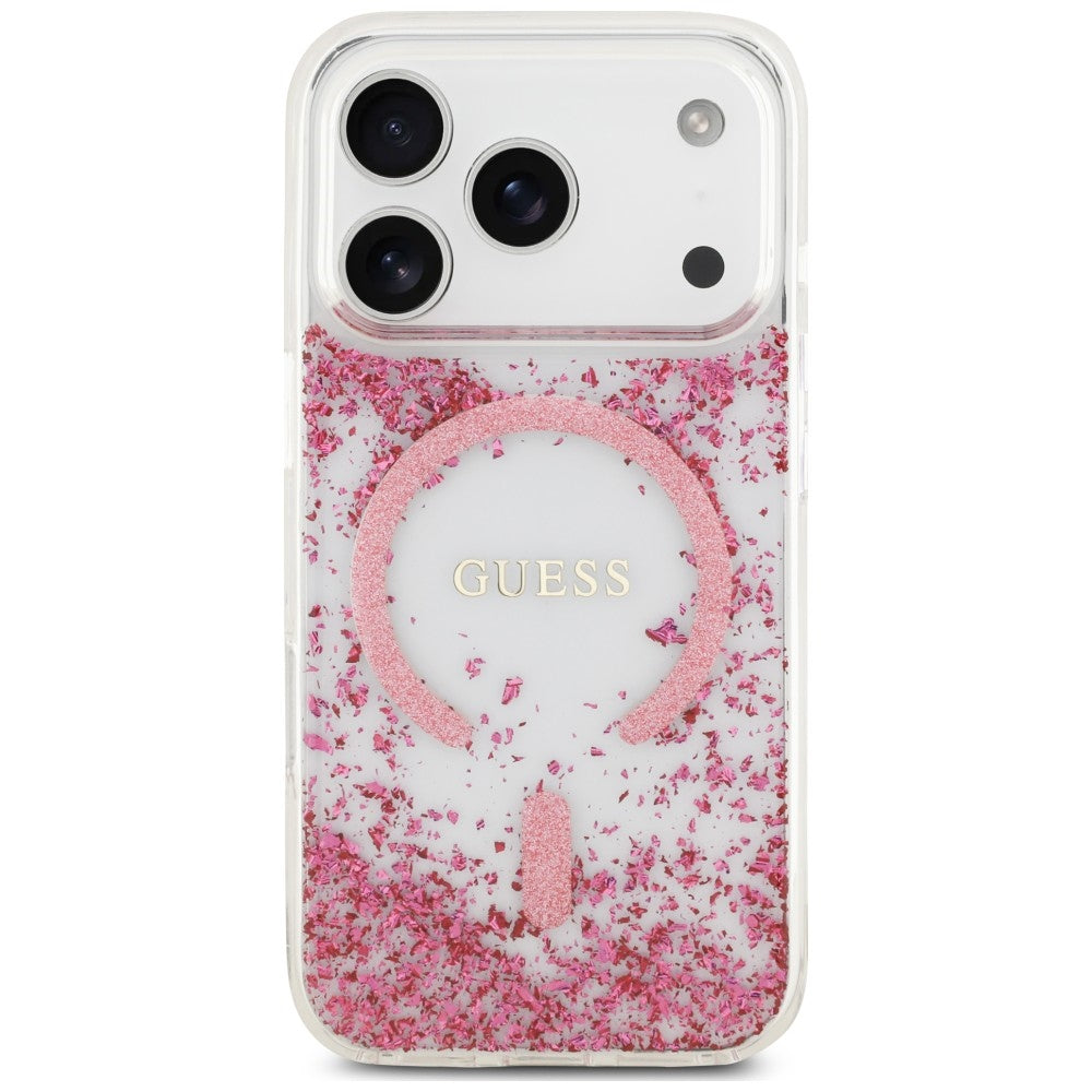 Guess iPhone 17 Pro Max/iPhone 18 Pro Max Cover Resin Glitter Lyserød