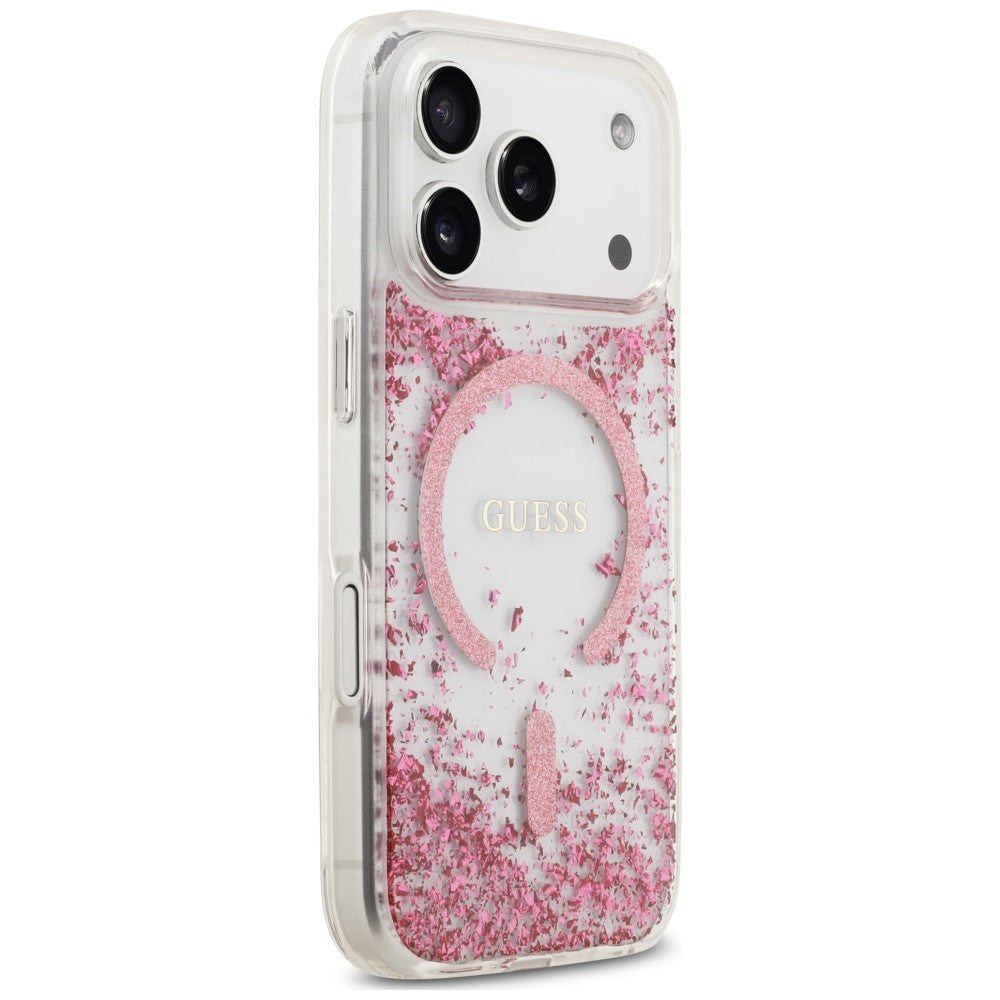 Guess iPhone 17 Pro Max/iPhone 18 Pro Max Cover Resin Glitter Lyserød