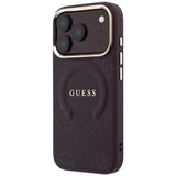 Guess iPhone 17 Pro Max/iPhone 18 Pro Max Cover Saffiano Peony Embossed MagSafe Burgundy