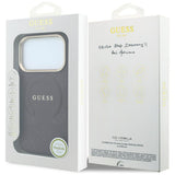 Guess iPhone 17 Pro Max/iPhone 18 Pro Max Cover Saffiano Peony Embossed MagSafe Burgundy