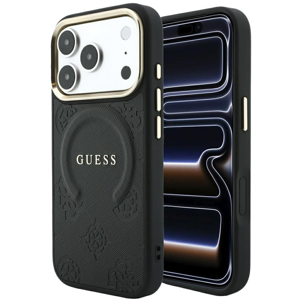Guess iPhone 17 Pro Max/iPhone 18 Pro Max Cover Saffiano Peony Embossed MagSafe Sort