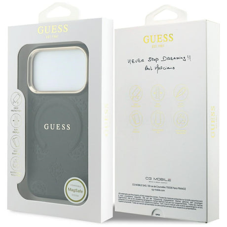 Guess iPhone 17 Pro Max/iPhone 18 Pro Max Cover Saffiano Peony Embossed MagSafe Sort