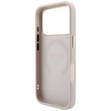 Guess iPhone 17 Pro/iPhone 18 Pro Cover Saffiano Peony Embossed MagSafe Lyserød