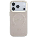 Guess iPhone 17 Pro Max/iPhone 18 Pro Max Cover Saffiano Peony Embossed MagSafe Lyserød