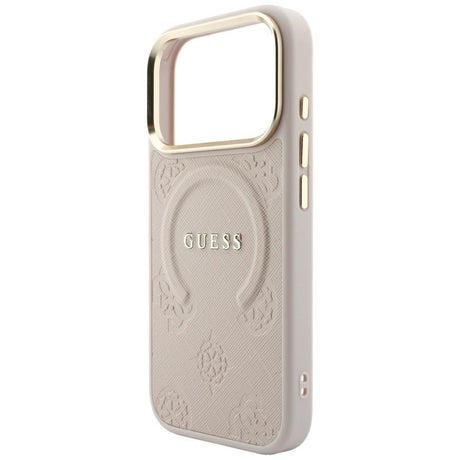 Guess iPhone 17 Pro Max/iPhone 18 Pro Max Cover Saffiano Peony Embossed MagSafe Lyserød