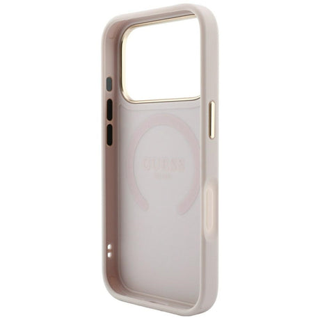 Guess iPhone 17 Pro Max/iPhone 18 Pro Max Cover Saffiano Peony Embossed MagSafe Lyserød
