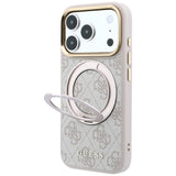 Guess iPhone 17 Pro Max/iPhone 18 Pro Max Cover Ring Stand 4G Classic Logo Lyserød