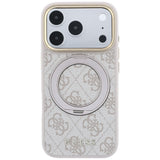 Guess iPhone 17 Pro Max/iPhone 18 Pro Max Cover Ring Stand 4G Classic Logo Lyserød