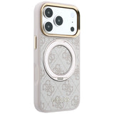 Guess iPhone 17 Pro Max/iPhone 18 Pro Max Cover Ring Stand 4G Classic Logo Lyserød