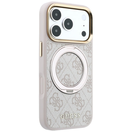 Guess iPhone 17 Pro Max/iPhone 18 Pro Max Cover Ring Stand 4G Classic Logo Lyserød