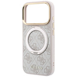 Guess iPhone 17 Pro Max/iPhone 18 Pro Max Cover Ring Stand 4G Classic Logo Lyserød