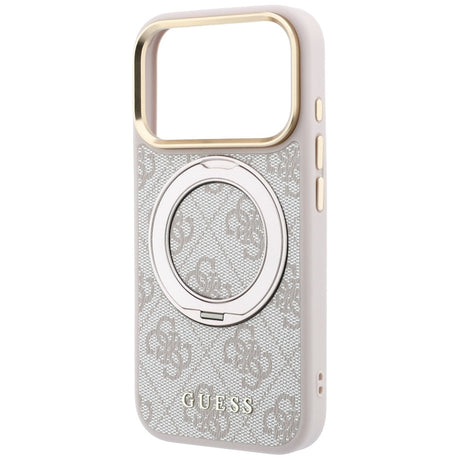 Guess iPhone 17 Pro Max/iPhone 18 Pro Max Cover Ring Stand 4G Classic Logo Lyserød