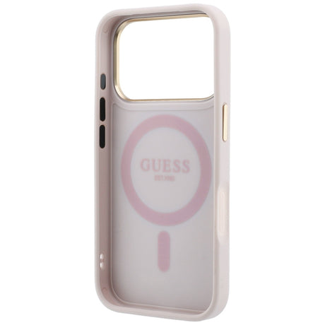Guess iPhone 17 Pro Max/iPhone 18 Pro Max Cover Ring Stand 4G Classic Logo Lyserød
