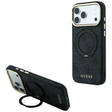 Guess iPhone 17 Pro/iPhone 18 Pro Cover Ring Stand 4G Classic Logo Sort