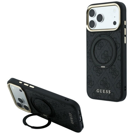 Guess iPhone 17 Pro Max/iPhone 18 Pro Max Cover Ring Stand 4G Classic Logo Sort