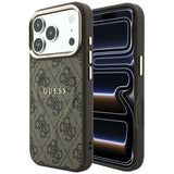Guess iPhone 17 Pro/iPhone 18 Pro Cover 4G Embossed MagSafe Brun