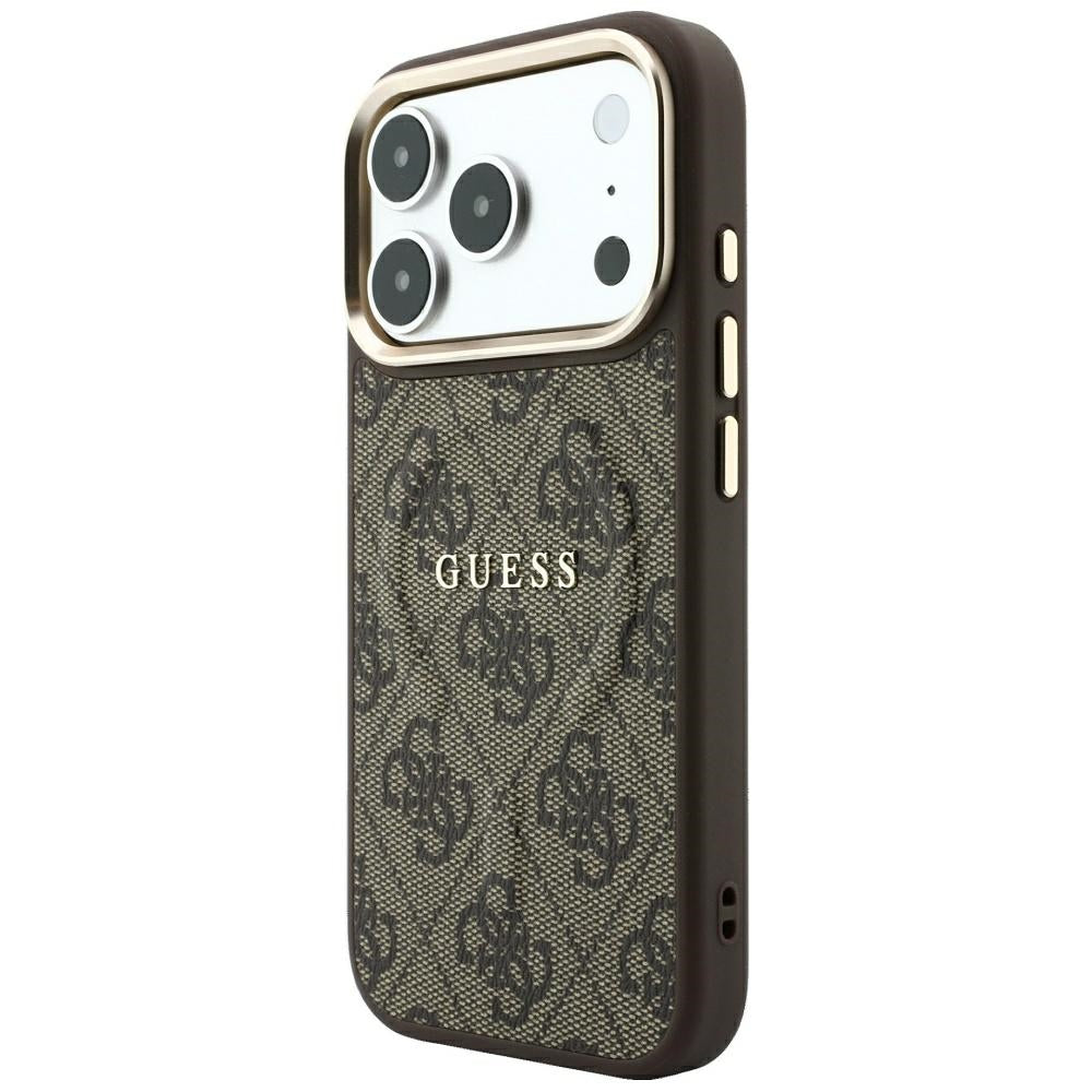 Guess iPhone 17 Pro/iPhone 18 Pro Cover 4G Embossed MagSafe Brun