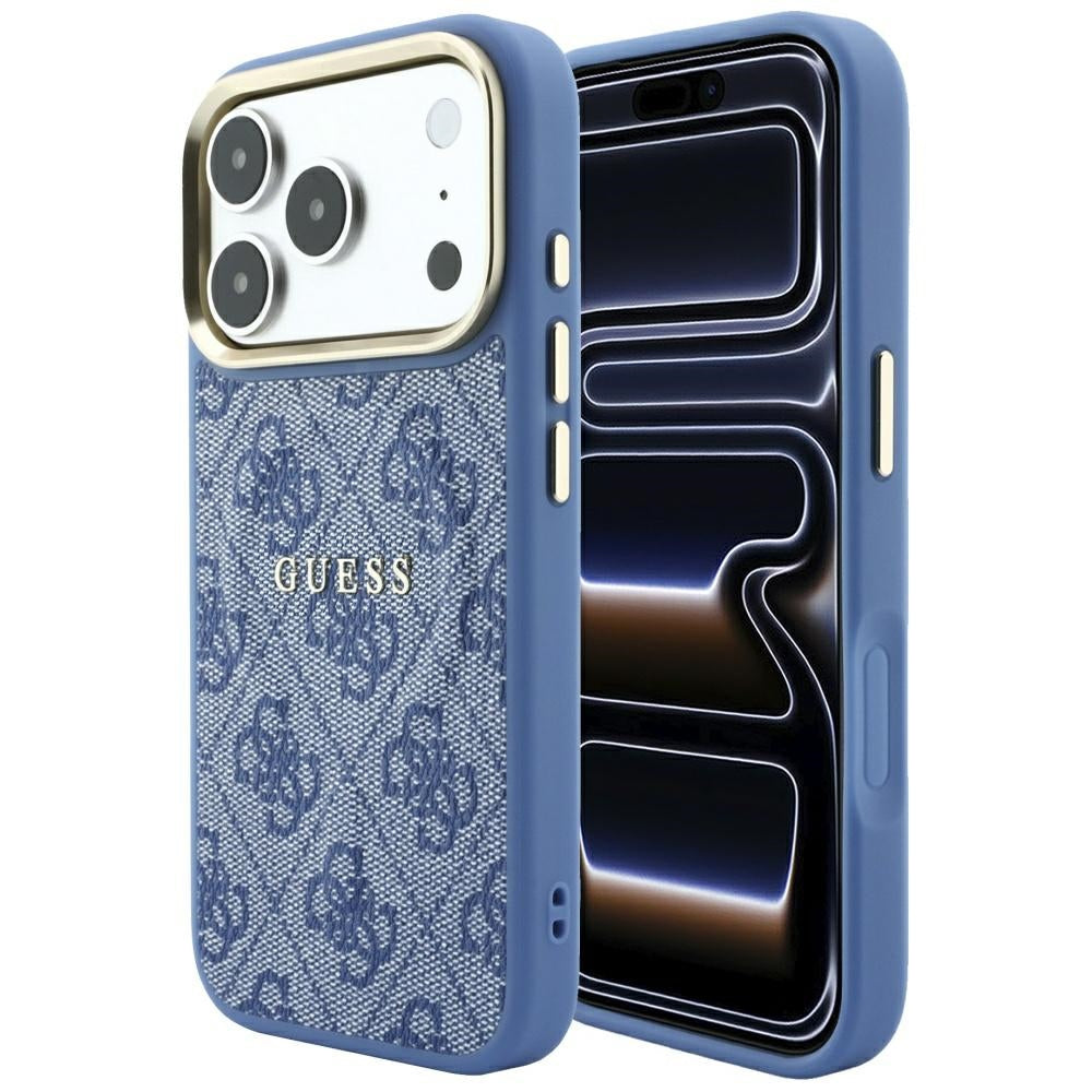 Guess iPhone 17 Pro/iPhone 18 Pro Cover 4G Embossed MagSafe Blå