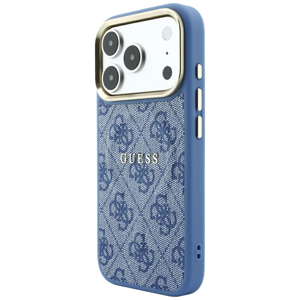 Guess iPhone 17 Pro/iPhone 18 Pro Cover 4G Embossed MagSafe Blå