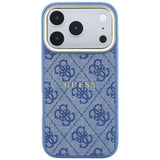 Guess iPhone 17 Pro/iPhone 18 Pro Cover 4G Embossed MagSafe Blå