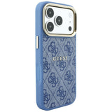 Guess iPhone 17 Pro/iPhone 18 Pro Cover 4G Embossed MagSafe Blå