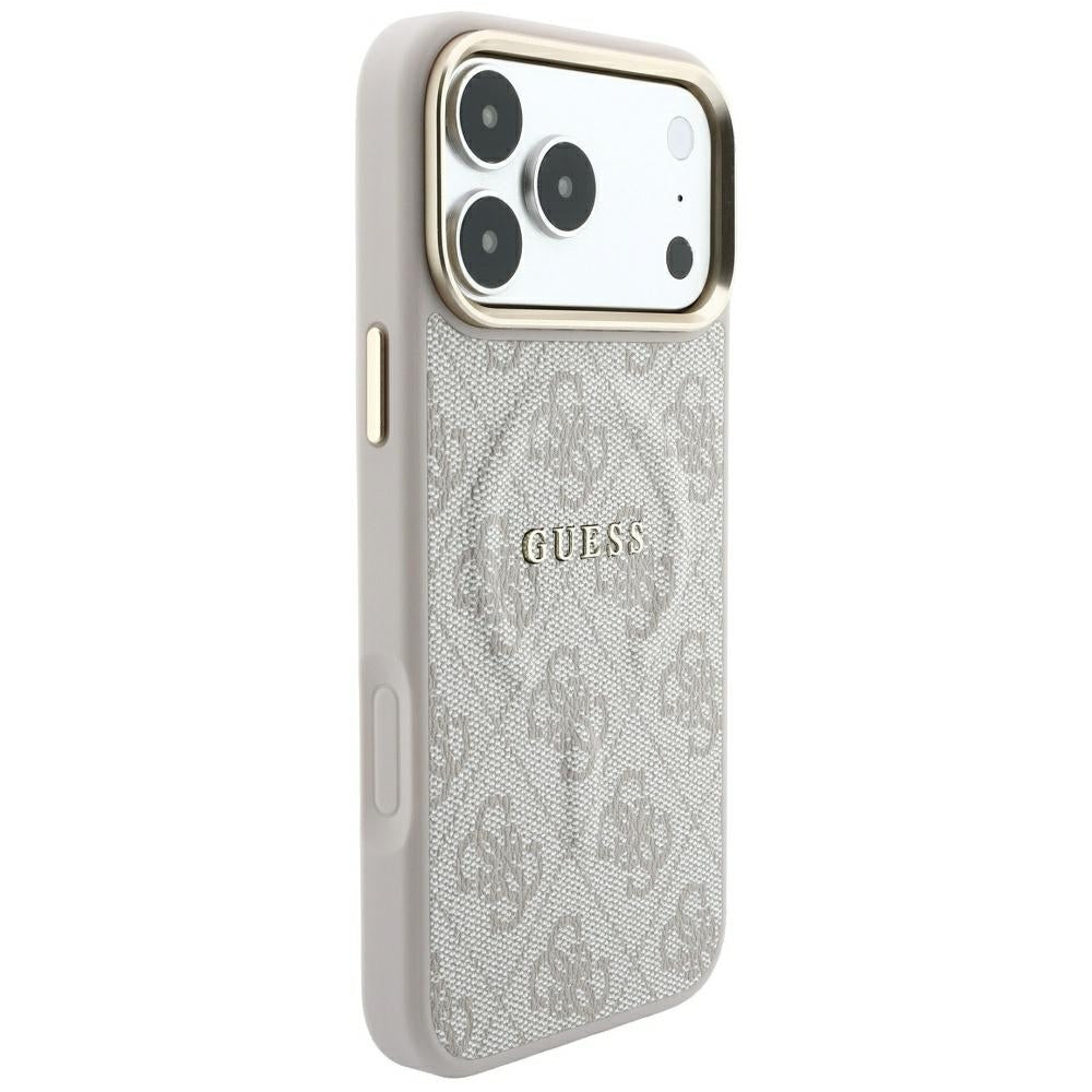 Guess iPhone 17 Pro/iPhone 18 Pro Cover 4G Embossed MagSafe Lyserød