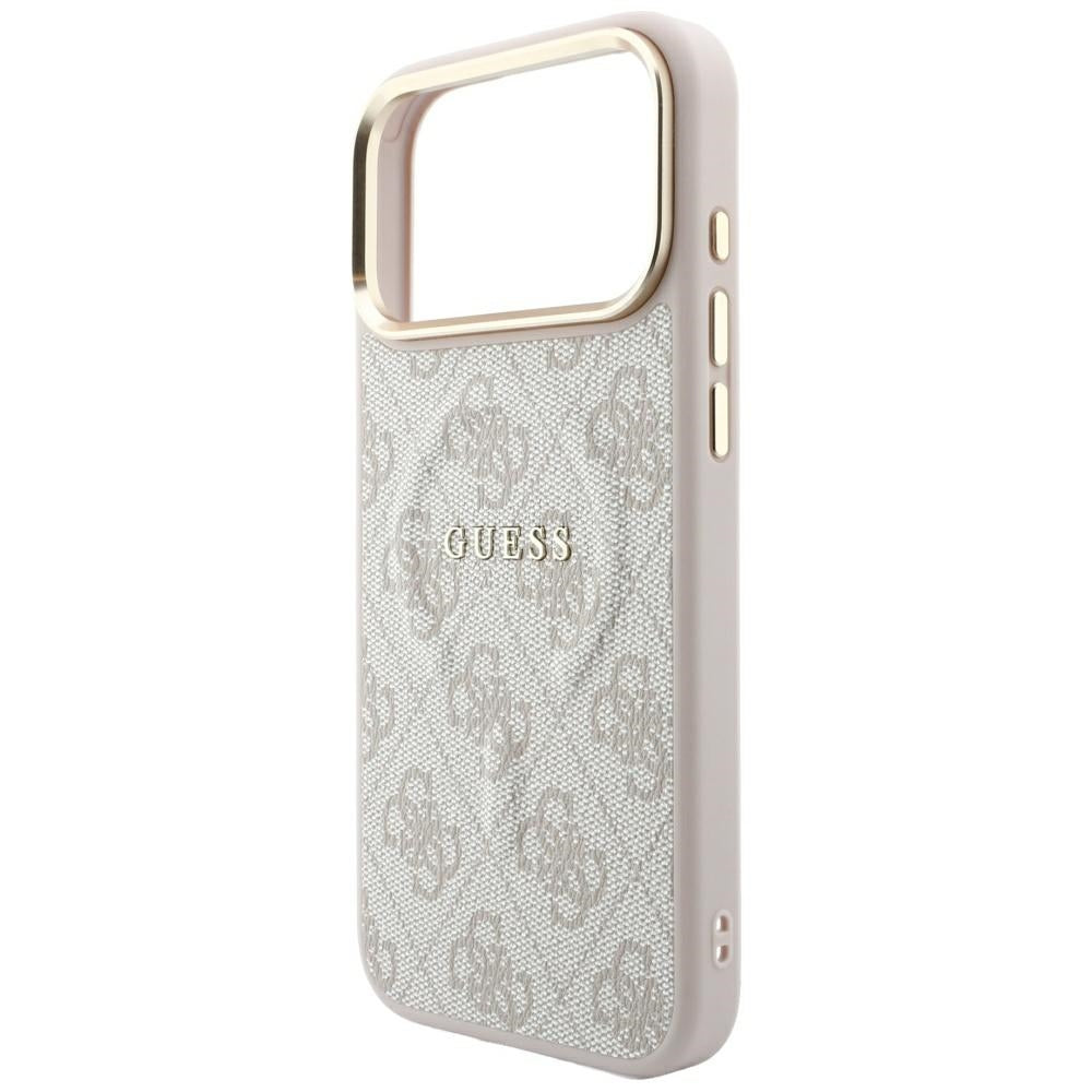 Guess iPhone 17 Pro/iPhone 18 Pro Cover 4G Embossed MagSafe Lyserød
