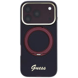 Guess iPhone 17 Pro/iPhone 18 Pro Cover Ring Stand Script Logo Burgundy