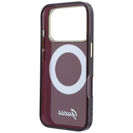 Guess iPhone 17 Pro/iPhone 18 Pro Cover Ring Stand Script Logo Burgundy
