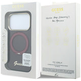 Guess iPhone 17 Pro/iPhone 18 Pro Cover Ring Stand Script Logo Burgundy