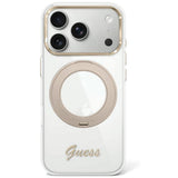 Guess iPhone 17 Pro/iPhone 18 Pro Cover Ring Stand Script Logo Guld