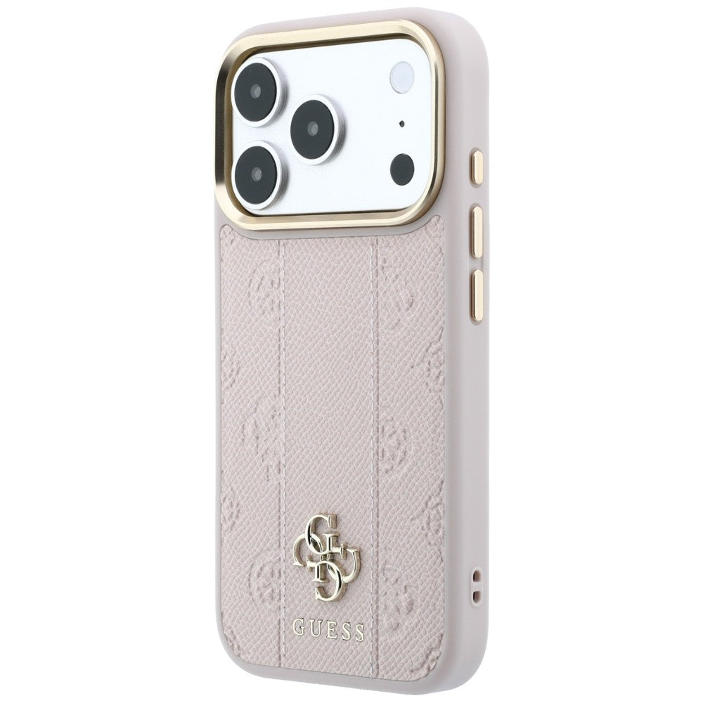 Guess iPhone 17 Pro Max/iPhone 18 Pro Max Cover Stripe Peony 4G Logo Lyserød
