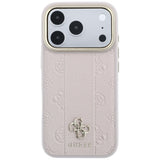 Guess iPhone 17 Pro Max/iPhone 18 Pro Max Cover Stripe Peony 4G Logo Lyserød