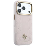Guess iPhone 17 Pro Max/iPhone 18 Pro Max Cover Stripe Peony 4G Logo Lyserød