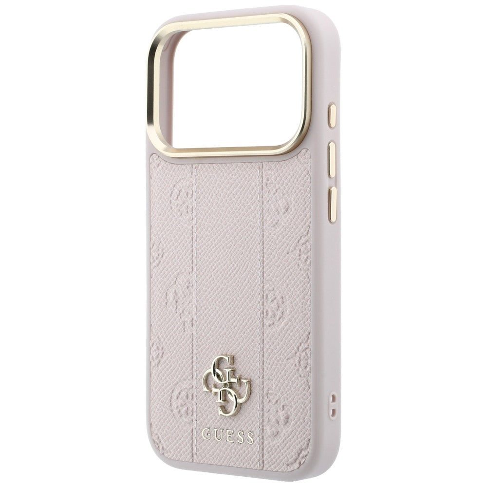 Guess iPhone 17 Pro Max/iPhone 18 Pro Max Cover Stripe Peony 4G Logo Lyserød