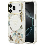 Guess iPhone 17 Pro/iPhone 18 Pro Cover Glitter Flowers Hvid