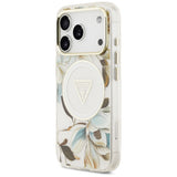 Guess iPhone 17 Pro/iPhone 18 Pro Cover Glitter Flowers Hvid