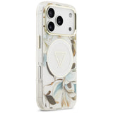 Guess iPhone 17 Pro/iPhone 18 Pro Cover Glitter Flowers Hvid