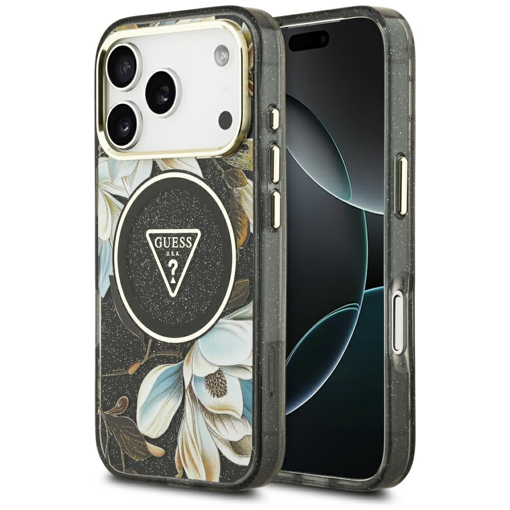 Guess iPhone 17 Pro/iPhone 18 Pro Cover Glitter Flowers Sort