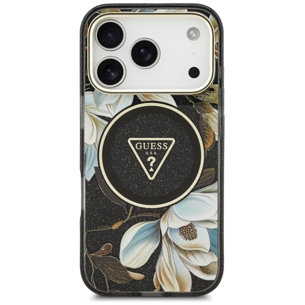 Guess iPhone 17 Pro/iPhone 18 Pro Cover Glitter Flowers Sort